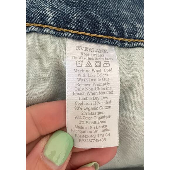 Everlane The Way-High Cut Off Raw Hem Denim Shorts Blue Size 28 NEW - Picture 10 of 10